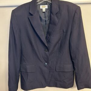 Vintage ‘90s Talbots Navy Silk Blend Blazer Size 14